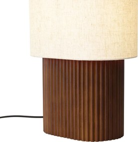 Japandi stojaca lampa orechové drevo s látkovým tienidlom 70cm - Lamel
