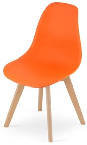 Set styroch jedálenských stoličiek KITO oranžové / naturálne nohy (4 ks)