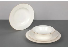 Jedálenská súprava 24 ks biela/zlatá/porcelán