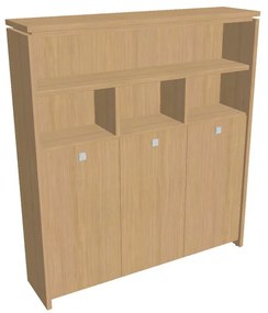 Vysoká šatníková skriňa Verno 188 x 46 x 210 cm, s regálom, dub svetlý