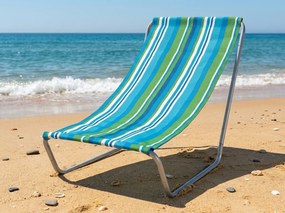 Skladacie plážové ležadlo SAND, modro-biele