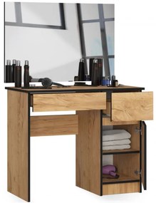 Toaletný stolík so zrkadlom CLP P-2/SL 900x600 pravý, dub craft