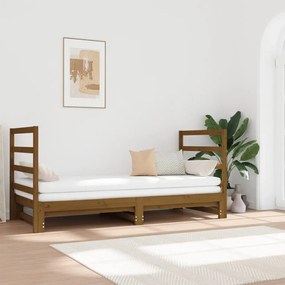 Rozkladacia denná posteľ medová 2x(90x200) cm borovicový masív 3124765