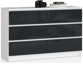Komoda K120 6SZ CLP grafitová, lesk