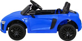 Ramiz Elektrické autíčko Audi R8 pre deti modré + diaľkové ovládanie + EVA + plynulý štart + MP3 LED