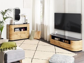TV stolík svetlé drevo/čierna JEROME Beliani