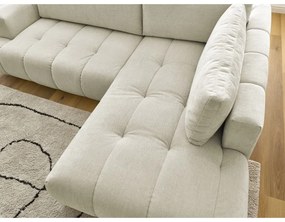 Béžová rozkladacia/s úložným priestorom rohová pohovka (pravý roh/do L) Fuji – Bobochic Paris