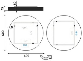 NIMCO ZPC 31000RVX-90 - LED Kúpeľňové podsvietené zrkadlo 3000-6500K 60 cm IP44
