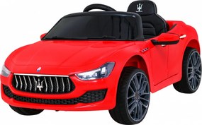 Ramiz Elektrické autíčko Maserati Ghibli na akumulátor červené + diaľkové ovládanie + pomalý štart + EVA + MP3 USB + LED
