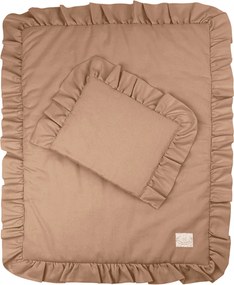 Sada do postieľok s volánom čokoládová 50x65cm