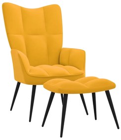 vidaXL Relaxačné kreslo s podnožkou horčicovo-žlté zamat