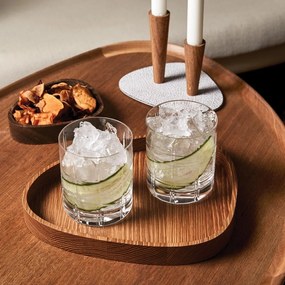 Dekoratívny drevený úložný box v prírodnej farbe 26x23x3 cm Curve L – LIND DNA