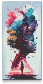 Gario Diamantové maľovanie Strom života v hlave Rozmery: 40 x 80 cm, Rámovanie: S vnútorným rámom, Diamanty: Okrúhle