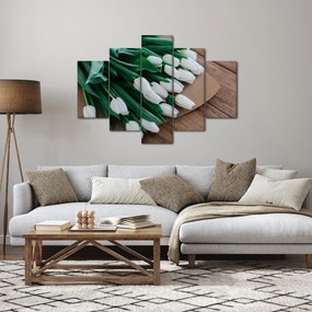 Obraz kytice bielych tulipánov (150x105 cm)
