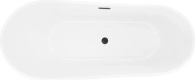 Mexen Dora, voľne stojaca vaňa 160 x 75 cm, biela/čierna, čierny matný prepad, 52071607575-70