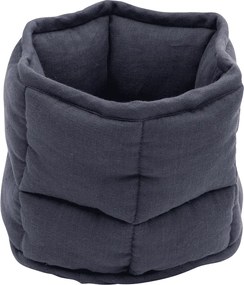 Ľanový prešívaný košík grafitová o 20 cm