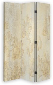 Gario Paraván Zlaté kvety Rozmery: 145 x 170 cm, Prevedenie: Otočný paraván 360°