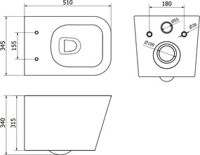 Mexen Teo WC Rimless s WC doskou slim, duroplast, svetlo-šedá matná, 30854061