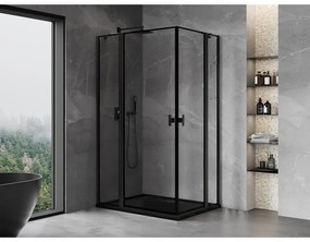 Mexen, Mexen Mist Duo výklopný sprchový kút 90 x 85 cm, čierny rám - 8A4-090L-085P-70-70