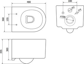 Mexen Sofia Rimless závesná wc misa so sedátkom s pomalým zatváraním, biela - 30540100