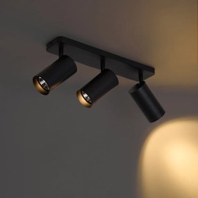 Moderné stropné svietidlo čierne 3-svetlové GU10 70mm - Jeana Luxe