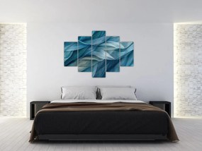 Obraz - Modrobiele vlnky (150x105 cm)