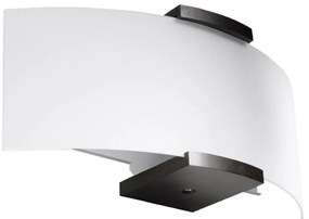 Nástenné svietidlo Emilio, 1x mliečne sklenené tienidlo, drevo vo farbe wenge