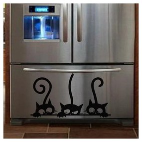 Samolepka na stenu Ambiance Funny Cats Trio, 20 x 35 cm