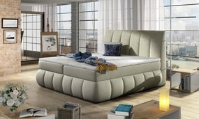 Posteľ Boxspring Vincenzia 200x180, smotanová vzor (látka - bvi 13)