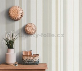 Vliesové tapety na stenu IMPOL Wall We Love 2 10139-31, pruhy štruktúrované sivo-béžovo-biele, rozmer 10,05 m x 0,53 m, Erismann