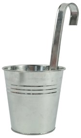 Kovový závesný kvetináč VERLO, priemer 13 cm Farba: Strieborná