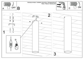 Čierne stropné svietidlo Sollux Castro