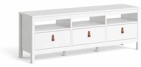 Biely TV stolík SALOMO s 3 zásuvkami