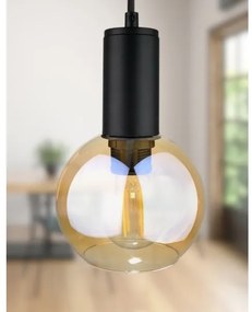 Luster na lanku JANTAR BLACK 2xE27/60W/230V