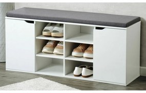 Kesper 15918 Botník s podsedákom, biela, 103 x 48 x 30,5 cm