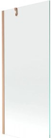 Mexen Next, 1-krídlová vaňová zástena 80 x 150 cm, 6mm číre sklo, medená matná, 895-080-000-00-00-65