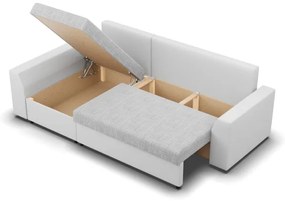 Rohová rozkladacia sedačka LUGO sivá / biela