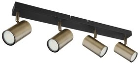 Globo 57911-4M - Bodové svietidlo ROBBY 4xGU10/35W/230V čierna/mosadz