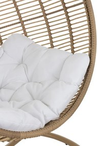 Závesné béžové záhradné ratanové kreslo Lounge Beige -119*110*193 cm
