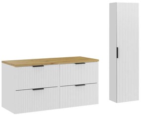 Kúpeľňová zostava Casad s doskou a skrinkami 120 cm biela/dub artisan