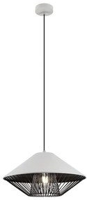 Redo 01-3004 - Závesný luster GRILL s lankom 1xE27/42W/230V pr. 39,6 cm čierna/biela