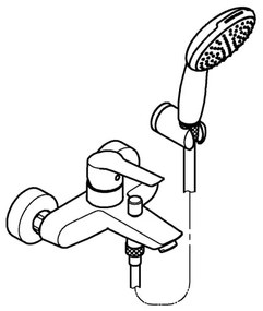 GROHE 25283002 - Kopalniška armatura za kad z dodatki, DN 15, v sijajnem kromu