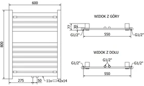 Mexen Uran, vykurovacie teleso 800x600 mm, 420 W, antracitová, W105-0800-600-00-66