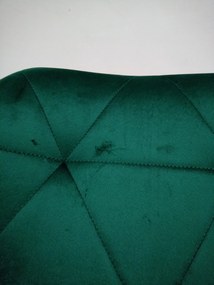AKCIA Barová stolička s čiernou nohou WEST VELVET, zelená II. akosť