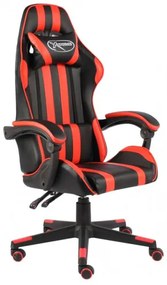 vidaXL Herná stolička čierna a červená umelá koža-