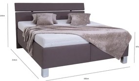 Čalúnená posteľ ALIS 180×200 cm s matracom a úložným priestorom, hnedá