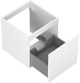 Mexen Rivel, kúpeľňová skrinka 45 cm, 1 zásuvka, drážkovaná, biela matná, 91A20-04547-1-BF01