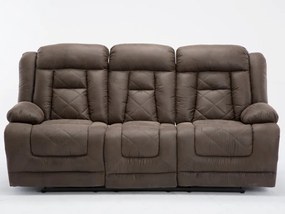 Trojsedák Oxford,  hnedá látka, funkcia el. polohovanie