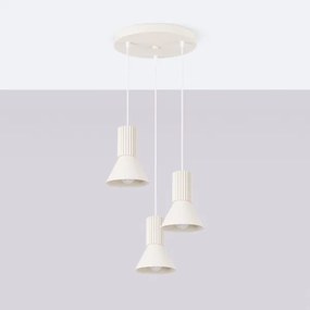 Sollux SL.1871 - Závesný luster ESTRIA na lankách 3xE14/10W/230V, priemer 30 cm, krémový