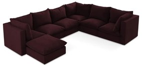 Vínovočervená rohová pohovka (pravý roh/do tvaru "U") Manao – Makamii